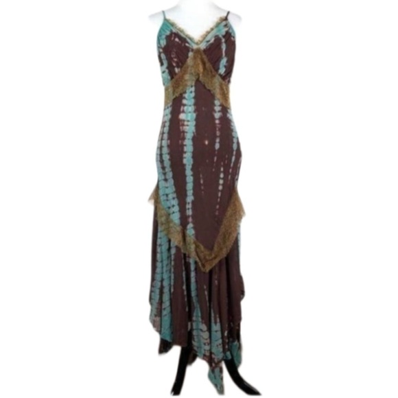 Temptation dress size S tie dye handkerchief hem Y2k mermaid vintage
